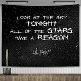 Lil Peep Wall Tapestry Look at the Sky Aesthetic Room Decoration Black Hippie Wall Hanging 90x70cm
