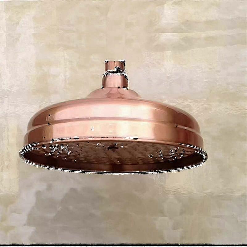 High Pressure Copper Rain Shower Head 20 cm (8 inch) Diameter Adjustable Angle Fixed Compatible with Standard Shower Arms Gold