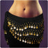 Belly Dance Hip Scarf with 128 Gold Coins, Mardi Gras Carnival Performance Belt Costume