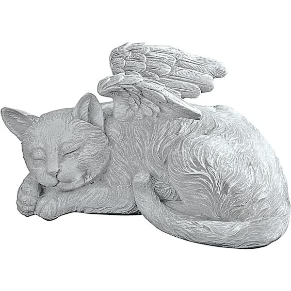 Memorial Cat Pet Angel Statue with Honorary Headstone