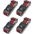 Luggage Straps Suitcase Belts with Buckle and Lock, 2M x 5cm Adjustable PP Packing Straps, Red Gray, 4pcs