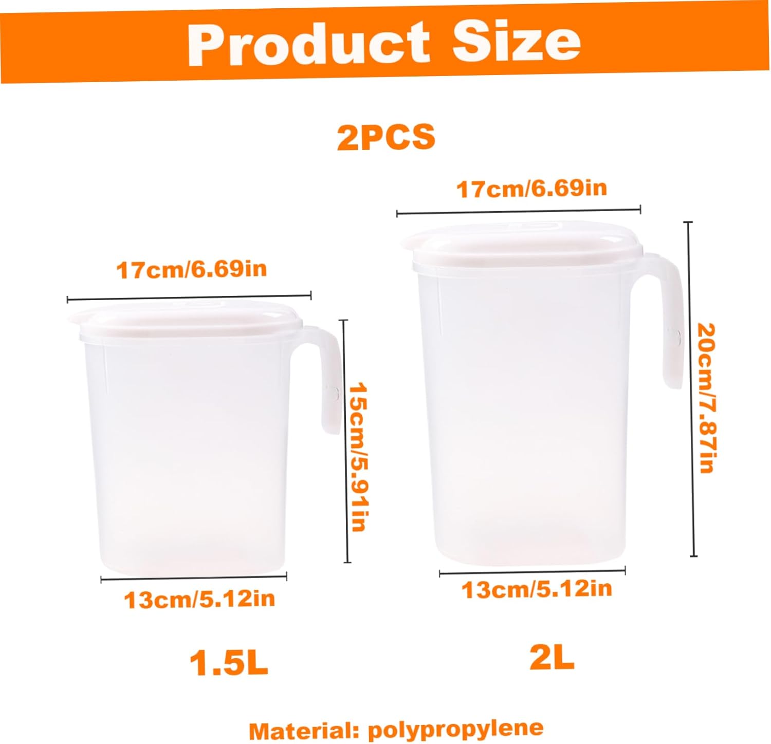Cooling Water Jug 1.5L 2L Plastic Filter Lid Leak Proof for Juice Iced Tea