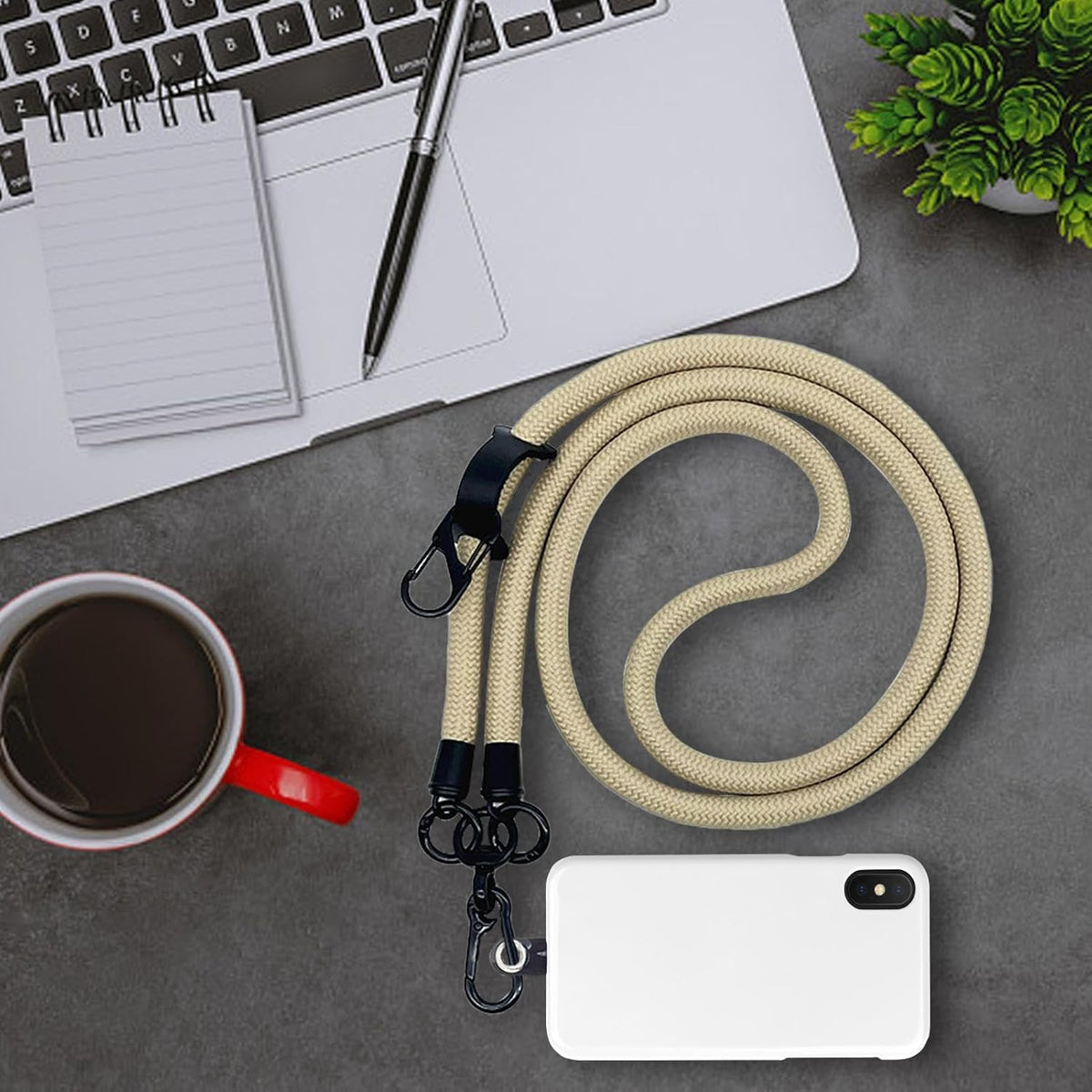 Thick Rope Phone Lanyard 10MM Mobile Strap Neck Holder Compatible with Apple Compatible with Samsung