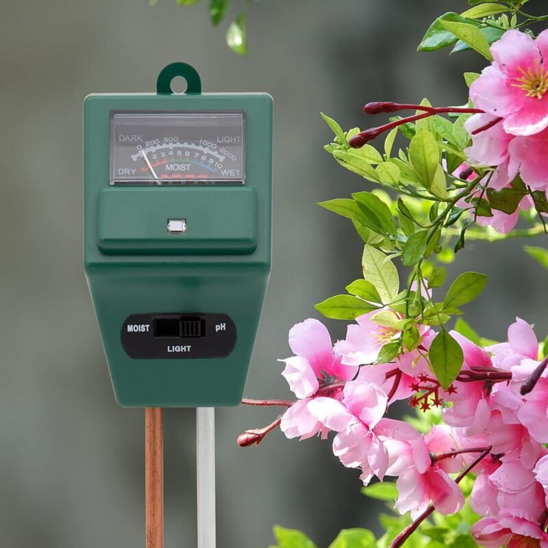 3-in-1 Soil pH Moisture Meter Test Kit for Flowers Grass Plant Garden Lawn with Probe