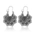 Vintage Silver Mandala Flower Dangle Earrings