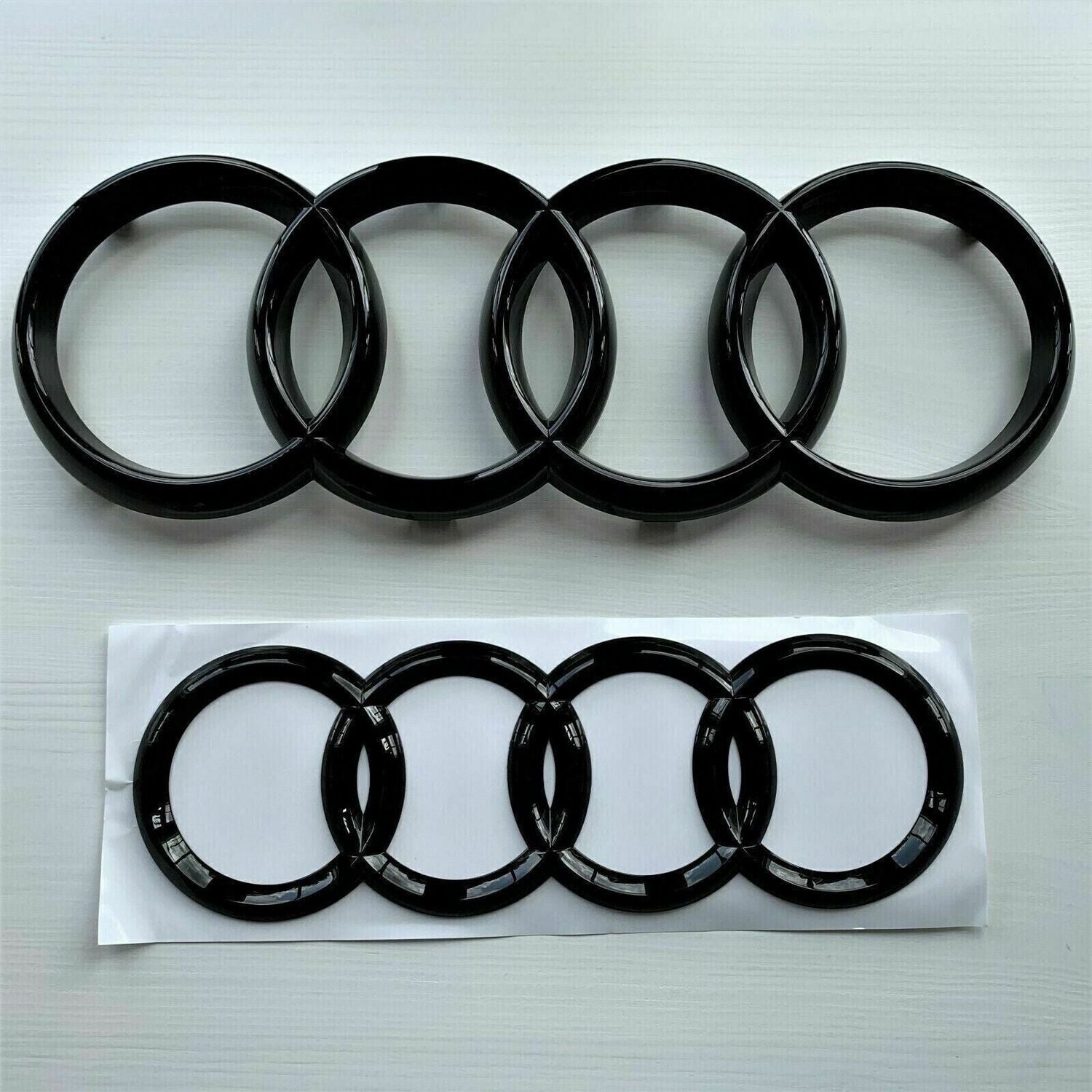 Replacement Audi A1 A3 A4 A5 Front & Rear Black Emblem Rings Set — 273mm & 192mm