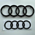 Replacement Audi A1 A3 A4 A5 Front & Rear Black Emblem Rings Set — 273mm & 192mm