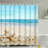 Waterproof Anti-Mildew Shower Curtain 200x240 cm Beach Elegant Pattern