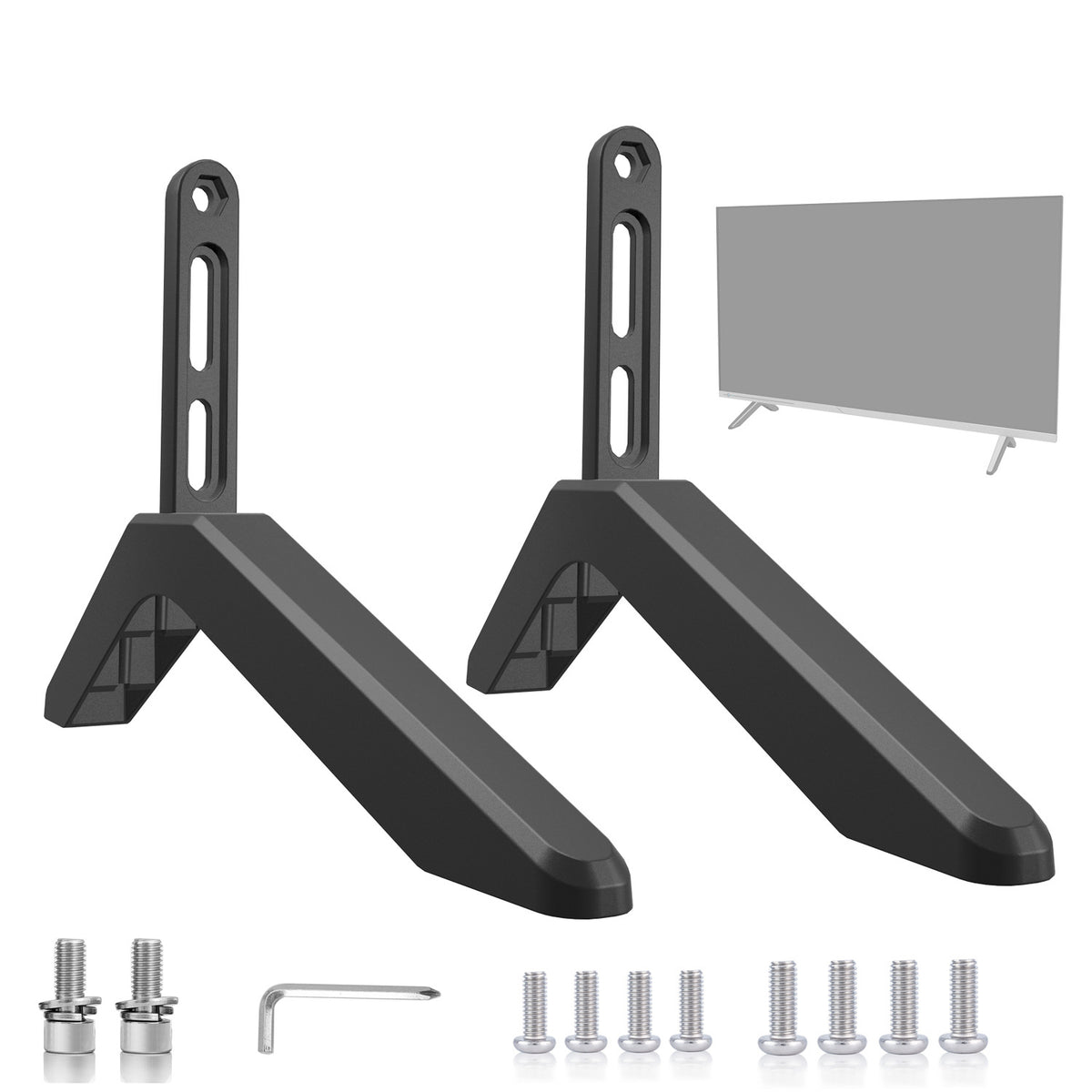 Universal TV Stand with Screws Easy Installation Tabletop Stand for TVs Compatible withSamsung LG TCL Vizio Hisense