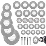 Diamond Cutting Discs 32pcs with 4 Mandrels 16-60mm for Glass Stone Wood Metal Ceramic