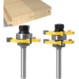 8mm Shank T-Slot Milling Cutter Set, 2Pcs 3-Flute Woodworking Tools