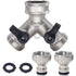 2-way Brass Hose Splitter with Quick Connect for 3/4\"