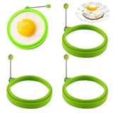 4 pcs silicone egg ring, egg rings non-stick, egg cooking rings, perfect fried shape or pancake rings