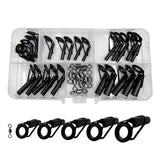 Fishing Rod Repair Kit 35pcs Alconite Ceramic Guide Rings Rod Eye Guides Wear-Resistant Compatible with Various Brands