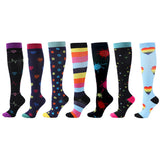 Compression Socks 6 Pairs for Women Men 15-20 mmHg Knee High Gradual Support for Nurses Athletes Medical Use