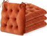 Memory Foam Chair Cushions Set of 4, Thick Indoor Seat Cushions for Dining Chairs Tufted Seat Pads for Kitchen, Dining Room, Office, (Orange,15.5"x15.5"x4")
