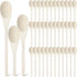 48 Pcs 8, 10, 12 Inch Wooden Spoons Gifts for Mom Oval Wooden Cooking Spoons Set Wood Serving Spoon Sauce Soup Stirring Ladle for Kitchen Cooking Baking Stirring Eating Tasting Cookware