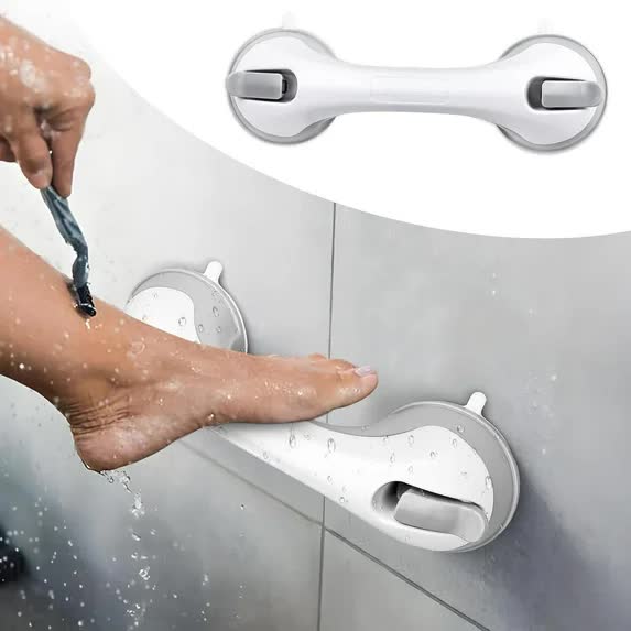 Shower Foot Rest for Wall, 12 Inches Shower Pedicure Foot Stool for Shaving Legs Bathroom Stool with Powerful Suction Cups Foot Stand for Inside Shower Suitable for Small Shower Spaces