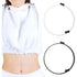 2 Pcs Tuck Band Adjustable Crop Band, Tuck Band Tool for Women Waist Shirts Sweater, Elastic Band Transform The Way You Style Your Tops Suitable for Yoga, Fitness and Other Sports (Black+White)