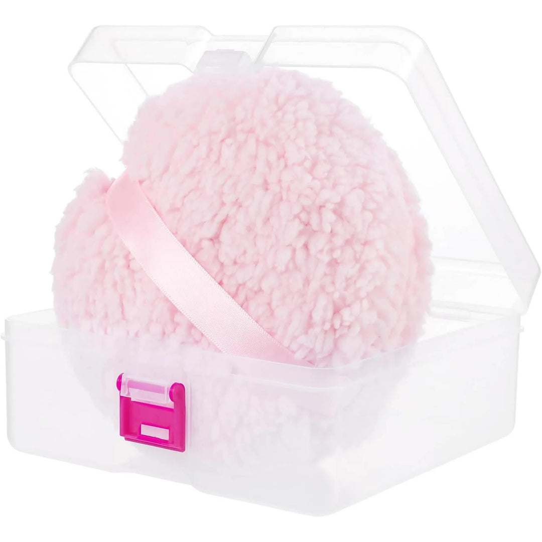 Body Powder Puff, 6 Inch Powder Puff with Storage Container Pink Soft Powder Puff for Body Powder Large Dust Puffs for Women Body Powder Applicator