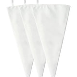 3 Pack Reusable Piping Bags, 18 Inch Cloth Pastry Bags Cake Decorating Bags Icing Piping Bag Hangable Frosting Piping Bags(White)