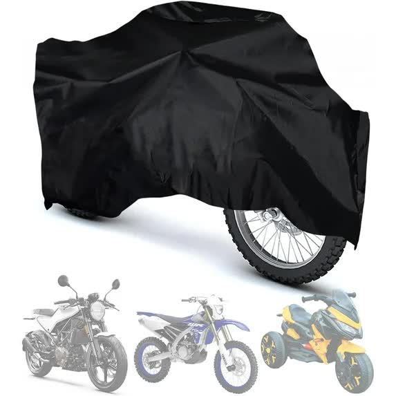 Kids Motorcycle Cover, Waterproof Oxford Kids Toy Motorcycle Cover with Adjustable Drawstring, All Weather Protection Universal for Children's Electric Motorcycle Bike(Black)