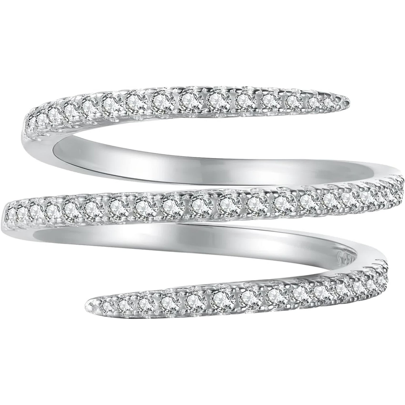 Sterling Silver Wrap Ring For Women Hug Ring Twist Ring 925 CZs Entwined Line Thumb Ring Dainty Statement Rings Multi Lanyed Wedding Band Jewelry Gifts for Her US Size 5-8