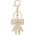 Sparkly Cute Initial Letter Rhinestone Bow Keychain for Women Gold Tone Bag Charms Coquette Aesthetic Purse Charms
