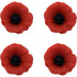 Poppy Brooch Veretrans Gifts Lest We Forget Resin Poppy Lapel Flower Pin for Women Flowers Broaches(4 PCS)