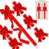 6 Pieces Christmas Cabinet Ribbons Bows Large Christmas Door Ribbon Cabinet Bows for Xmas Holidays Party Supplies (Red)