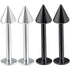 4pcs 16g Labret Stud Lip Ring Cartilage Tragus Snakebite Monroe Triple Forward Helix Conch Medusa Lobe Black Spike Pick Size