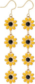 Boho Flower Dangle Earrings for Women,Chic White Yellow Drop Flower Statement Earrings Tropical Beach Jewelry