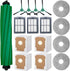 16-Piece Replacement Parts Kit for IRobot Roomba 505/405 Combo Robot Vacuum Cleaner, Main Brush ×1, Side Brushes ×4, HEPA Filters ×3, Cleaning Cloths ×4, Dust Bags ×4