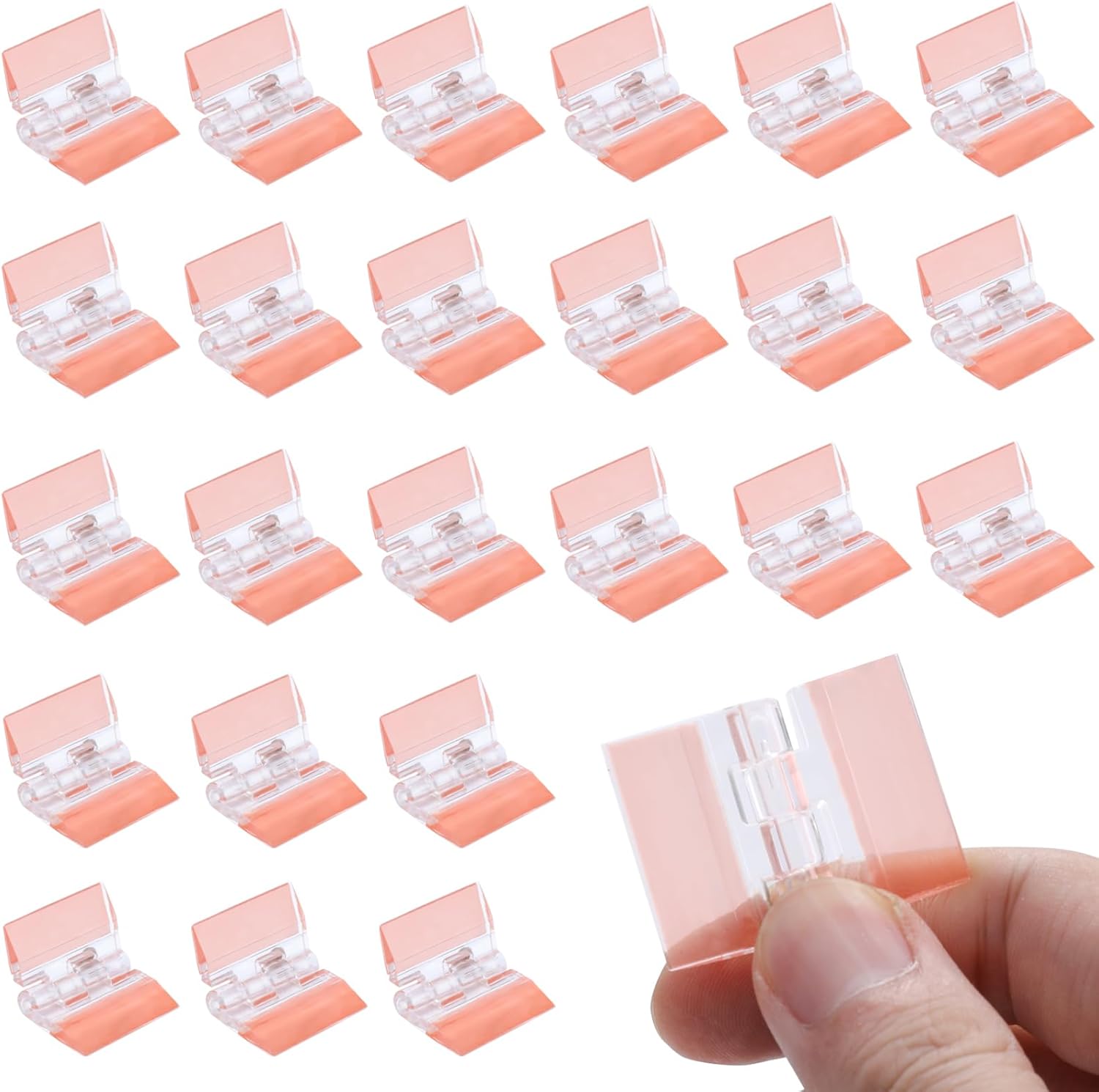 24Pcs Acrylic Small Hinges, 1.4x1 inch Clear Self-Adhesive Hinges, Folding Hinge Tool for Cabinet Drawer Furniture Display Stand DIY Crafts (35x25 mm)