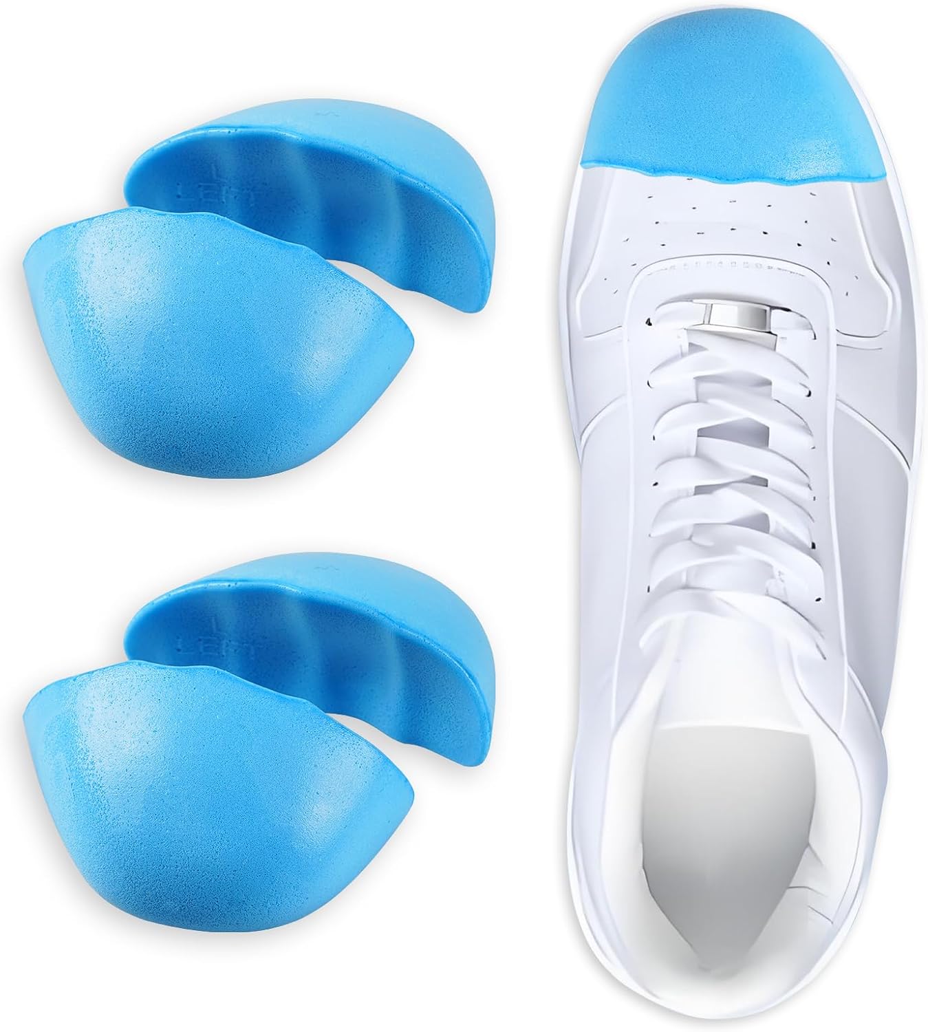 Shoe Filler for Too Big Shoes, Inserts to Make Shoe Smaller, Toe Filler Cushion Inserts for Loose Shoes, for Men and Women (L: one to Two Size Bigger) Blue  L: one to two size bigger