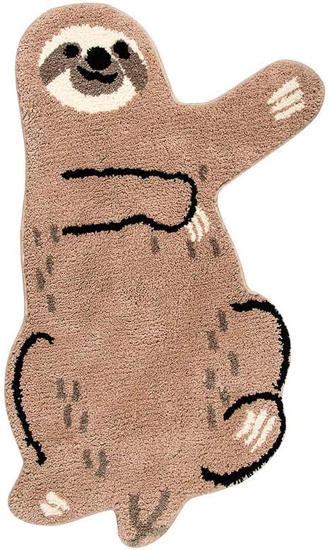 Cute Soft Small Sloth Shaped Mat for Bathroom,Showroom Bathmat,Non-Slip Bath Rugs,Play Carpet Area Rug for Kids,Photography Props (25.6X39.4'')
