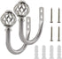 2 Pack Curtain Holdbacks, U Shaped Wall Mounted Curtain Tieback Hooks Drapery Tiebacks Decorative Curtain Hooks Window Treatment Holdbacks Hardware for Home Decor (Silver)