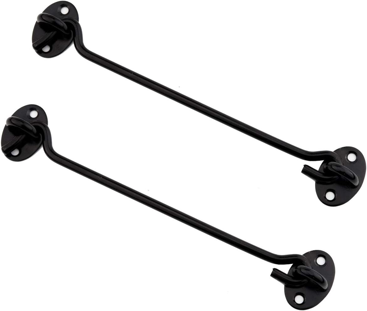 Barn Door Latch, 8 Inch Heavy Duty Stainless Steel Gate Latch Lock,Cabin Hook Eye Latch Hook with Mounting Screws for Window,Sliding Door,Back Gate,Closet Doors,Front Porch,Fence,2 Pack