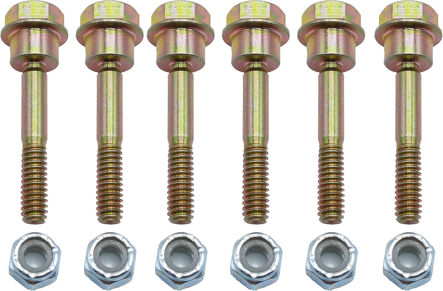 （Pack of 6 ） 580790401 588077502 Replacement Shear Bolts & Nuts Kit for Husqvarna 539976978, 595086601 2 Stage Snow Blowers/Snow Throwers 570XP 575XP 576XP