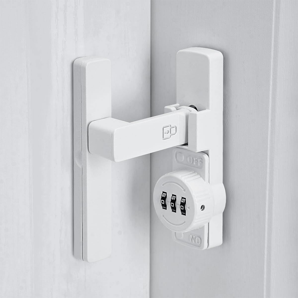 White 90 Degree Barn Door Lock,Mechanical Password Lock,Flip Latch with Combination,3 Digit Password Keyless,Protect Privacy,for Barn Door,Windows,Garden,Cabinets,Bathroom,and Sliding Door  90  90