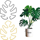 4pcs Iron Plant Stem Supports, Monstera Plant Support Outdoor Indoor Plant Accessories, 2 Colour Turtle Shell Bamboo Clamp Set for Thriving Growth (Gold+Black)