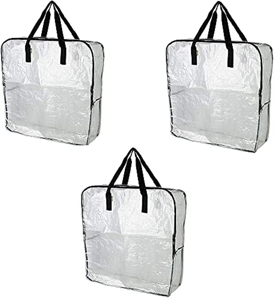 DIMPA 3 pcs Extra Large Storage Bag, Clear Heavy Duty Bags, Moth and Moisture Protection Storage Bags