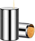 Toothpick Holder Toothpicks 304 Stainless Steel Toothpick Dispenser with 400 Bamboo Toothpicks for Appetizers Craft, Party, Cocktail Picks, Cleaning Teeth (Silver)
