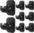 8PCS No Drill Curtain Rod Brackets,Nail Free Adjustable Curtain Rods No Drilling,Self Adhesive Curtain Rod Holder,Perforated Curtain Rod Hook,Non Screw Stick On Sticky Black Drape Pole Hanger Black
