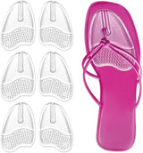 Gel Metatarsal Pads for Flip-Flops Thong Sandals, Ball of Foot Cushion Inserts Relieve All Day Forefoot Pain for Women and Men (Clear - 3 Pairs) Clear  Clear