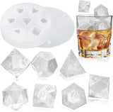 7 Shapes DND Dice Whisky Ice Cubes Mold, 3D Dice Mold DND Accessories For Whiskey Cocktail Summer Ice Drink, Funny DND Gifts For Table Game Lovers Transparent  Transparent