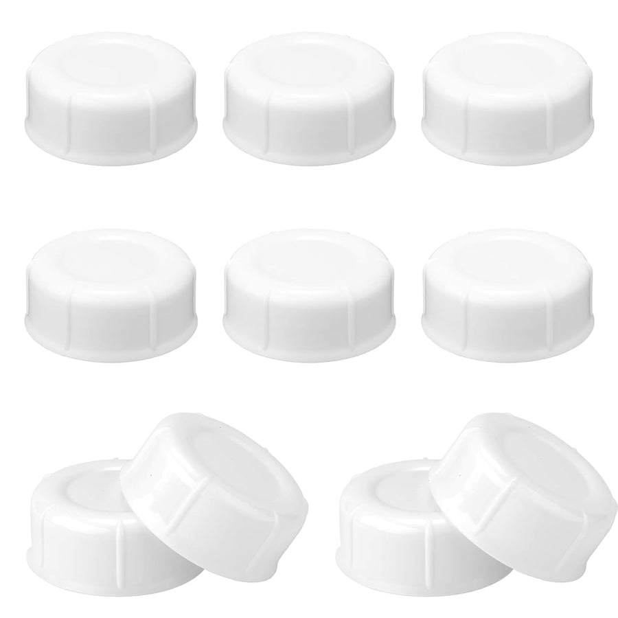 10pcs Narrow Baby Bottle Caps for Dr Brown & Medela Bottles, BPA Free Travel and Storage Baby Bottle Lids Replacement Parts with Sealing Gasket for Ameda Baby Bottles Accessory (White)  White    White