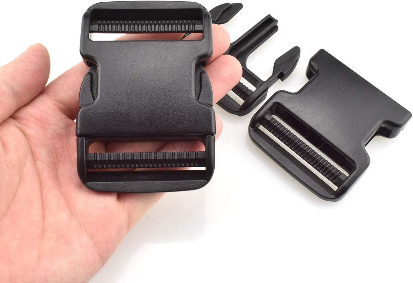 SGH Pro Extra Thick Military Grade Dual Adjustable Quick Side Release Buckles 2' Wide 4 Pack Clips Snaps No Sewing Heavy Duty Replacement for Webbing Boat Cover Backpack Fanny Pack