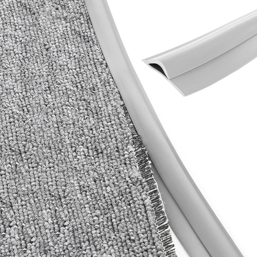 Carpet Edge Binding Trim, Self Adhesive Grey Floor Transition Strip/Rugs Edging Bar for Indoor Doormat Protect, Flexible PVC Seal Molding for Robot Vacuum Cleaner (700cm (23ft))   700cm (23ft)