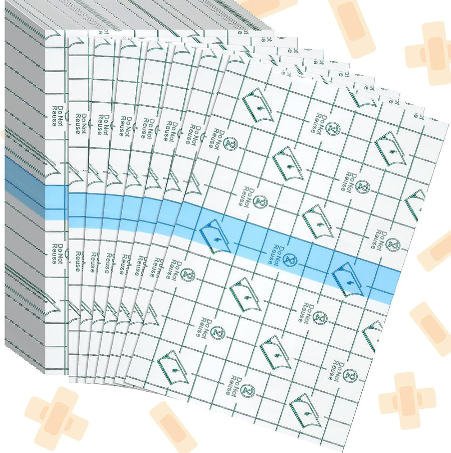 50 Pieces Transparent Clear Adhesive Bandage Stretch Large Waterproof Film Adhesive Bandages Dressing Supplies(4 x 6 Inch)   4x6 Inch (Pack of 50)